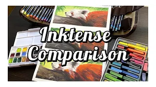 Everything Inktense 😊🖌️ comparing the pencils, blocks and paint pans 💕