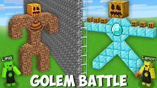 I created THE NEWEST DIAMOND VS DIRT GOLEM BATTLE in Minecraft ! INCREDIBLE GOLEM !