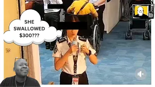 Philippines Airport Agent CAUGHT on CCTV trying to Swallow STOLEN MONEY??? 😬😬😱😱🤔🤔