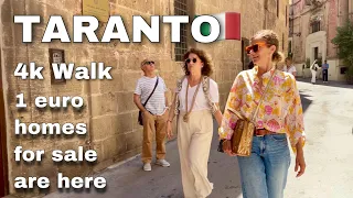 Taranto Walking Italy Tour - 4k - Old City Taranto. Houses for 1 euro for sale are here