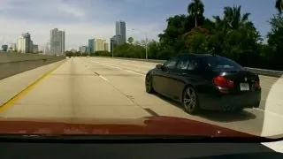 2013 Tesla Model S Performance vs 2013 BMW M5 Twin Turbo Race in Miami