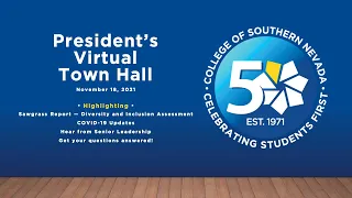 President's Virtual Town Hall for Faculty & Staff November 18, 2021