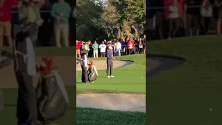 Tiger Woods approach on #10 at Bayhill 2018