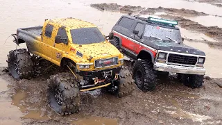 MUD TRUCKiNG iN "CHOLOLATE MiLK" - GMC TOPKiCK "OVERKiLL 2020" vs FORD "1979 BRONCO" | RC ADVENTURES