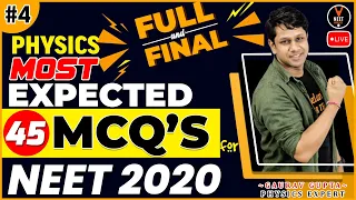 Most Expected NEET Physics Questions #4 | NEET 2020 Preparation | Gaurav Gupta | Vedantu