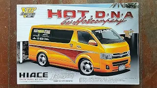 Aoshima 1/24 Hot Company Toyota Hiace 200 Series | Plastic Model Kit Unboxing