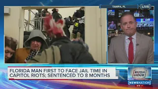 Capitol rioter sentenced to 8 months in first felony case from Jan 6.