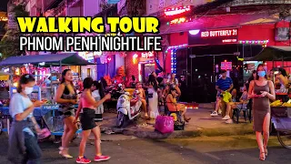 One Night in Phnom Penh - Walking Tour nightlife in 2022 [4K]