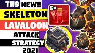 TH9 Lavaloon Attack Strategy (2021) | Best TH9 War Attack Strategy - Clash Of Clans