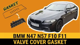 How to install change Valve Cover Gasket injector seal BMW N57 N47 F10 530d F11 F01 F02 G11 X3 X5 X7