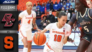 Boston College vs. Syracuse Full Game Replay | ACC Women’s Basketball (2021-22)