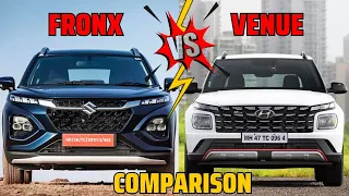 Suzuki Fronx vs Hyundai Venue | fronx vs venue | Hyundai Venue vs fronx | suzuki fronx vs venue