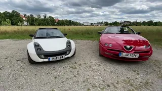 Alfa Romeo Spider 🇮🇹 get together with Smart Roadster Coupe 🇩🇪