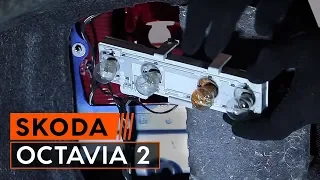 How to change rear light lamp bulbs on SKODA OCTAVIA 2 (1Z3) TUTORIAL | AUTODOC