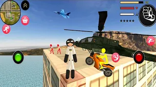 Batman Spider Stickman Rope Hero Stealing Helicopter #1 - Android Gameplay