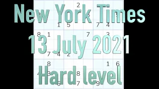 Sudoku solution – New York Times 13 July 2021 Hard level