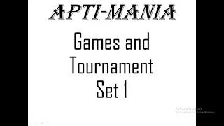 Games and Tournament Set 1