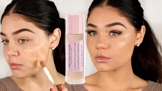 NEW MAKEUP REVOLUTION CONCEAL & DEFINE FOUNDATION FIRST IMPRESSION & REVIEW | Blissfulbrii