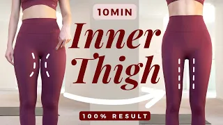 10min Inner Thighs Burn | Get Thigh Gap in 2 weeks | No Jumping (100% Result)