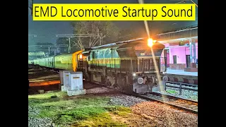 WDG-4 Locomotive Mega Start-Up Sound At Achhnera Junction | EMD Locomotive Startup Sound