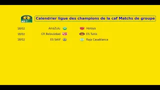 Caf Champions League Calendar Group Matches 2021/2022