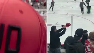 NJ Devils Jesper Bratt Hat Trick IN ARENA CAM: I Lost My Favorite Hat!  MULTICAM BRATT TRICK!