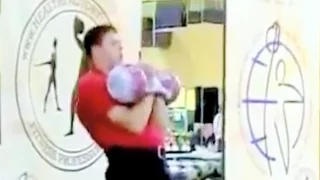 Konstantin Strekalovskih - 61 reps in jerk with 2 x 32 kg kettlebells in 3 minutes (2011)