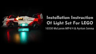 Installation Instruction Of Light Set For LEGO 10330 McLaren MP4/4 & Ayrton Senna.