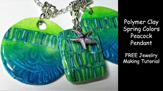 Polymer Clay Spring Colors Pendant - Jewelry Making Tutorial