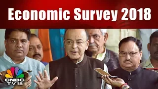 FM Arun Jaitley Tables Economic Survey 2018 || Union Budget 2018-19 India || CNBC TV18