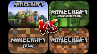 Minecraft Bedrock Multiplayer (PS4) VS Minecraft Java (PC) VS Minecraft Trial VS Minecraft PE