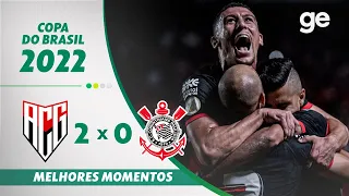 ATLÉTICO-GO 2 X 0 CORINTHIANS | MELHORES MOMENTOS | QUARTAS DE FINAL COPA DO BRASIL 2022 | ge.globo