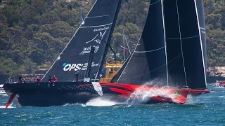 Comanche Leads Wild Oats XI Out of Sydney in The Rolex Sydney Hobart Yacht Race 2014