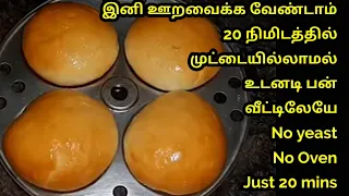 இனிமே பஞ்சு போல பேக்கரி பன் 20 நிமிடம்|Instant உடனடி bun|பன் செய்வது எப்படி|Homemade buns in 20 min