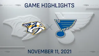 NHL Highlights | Predators vs. Blues - Nov 11. 2021