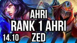 AHRI vs ZED (MID) | Rank 1 Ahri, Rank 6, 7/2/7 | EUW Challenger | 14.10