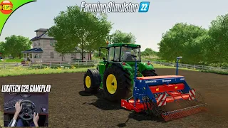 First 15 Minutes in Elmcreek Map With Steering Wheel | Farming Simulator 22 4k Gameplay