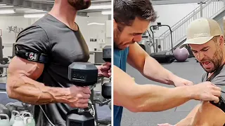 Chris Hemsworth Arm Workout with Ross Edgley | Bicep Occlusion Training