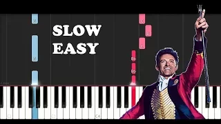 The Greatest Showman - Rewrite The Stars (SLOW EASY PIANO TUTORIAL)