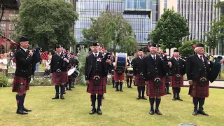 Pipers all over the World join the Scots Guards Association Pipes and Drums- RBLS F40 Parade