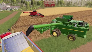 A new harvester joins the farm | Harvesting corn | Suits to boots 7 | Farming simulator 19