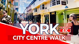 YORK UK | Walk from York Minster to York City Centre - 4K City Walk