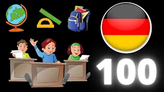 Learn 100 SCHOOL words in German with pictures, School vocabulary in German, German school subjects