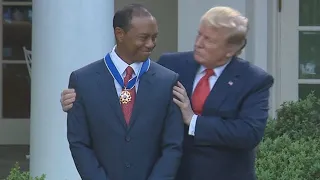 Tiger Woods receives Presidential Medal of Freedom from President Trump: full video
