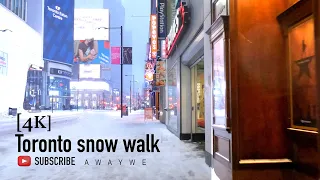 Winter Walk 4k Toronto | Heavy Snow Walk Toronto | Snow Storm Canada 2021