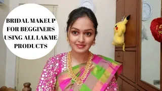 BRIDAL MAKEUP FOR BEGGINERS USING ALL LAKME PRODUCTS || STEP BY STEP TUTORIAL