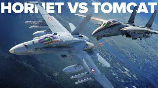 F/A-18 Hornet VS F-14 Tomcat Dogfight | DCS World