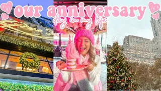 Our Anniversary Vlog!💕 | Day In My Life, Night Out in NYC, Christmas Windows, Game Night | LN x NYC