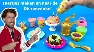 Play Doh Taartjes maken en Dierenwinkel bezoeken | Family Toys Collector