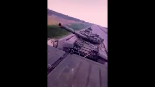 Captured Russian T-72B captured being towed by UA forces, somewhere in the South of Ukraine